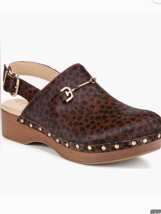 Sam Edelman Shoes - Sam Edelman Hilda Leopard Print Slingback Clog with Studded Wood Heel